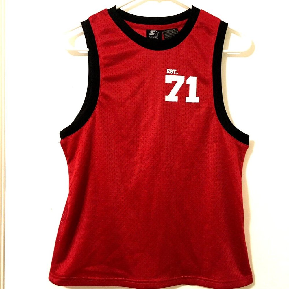 Boys Size XL X-Large Red Mesh STARTER Sleeveless Shirt Active Sports Tank Top 71